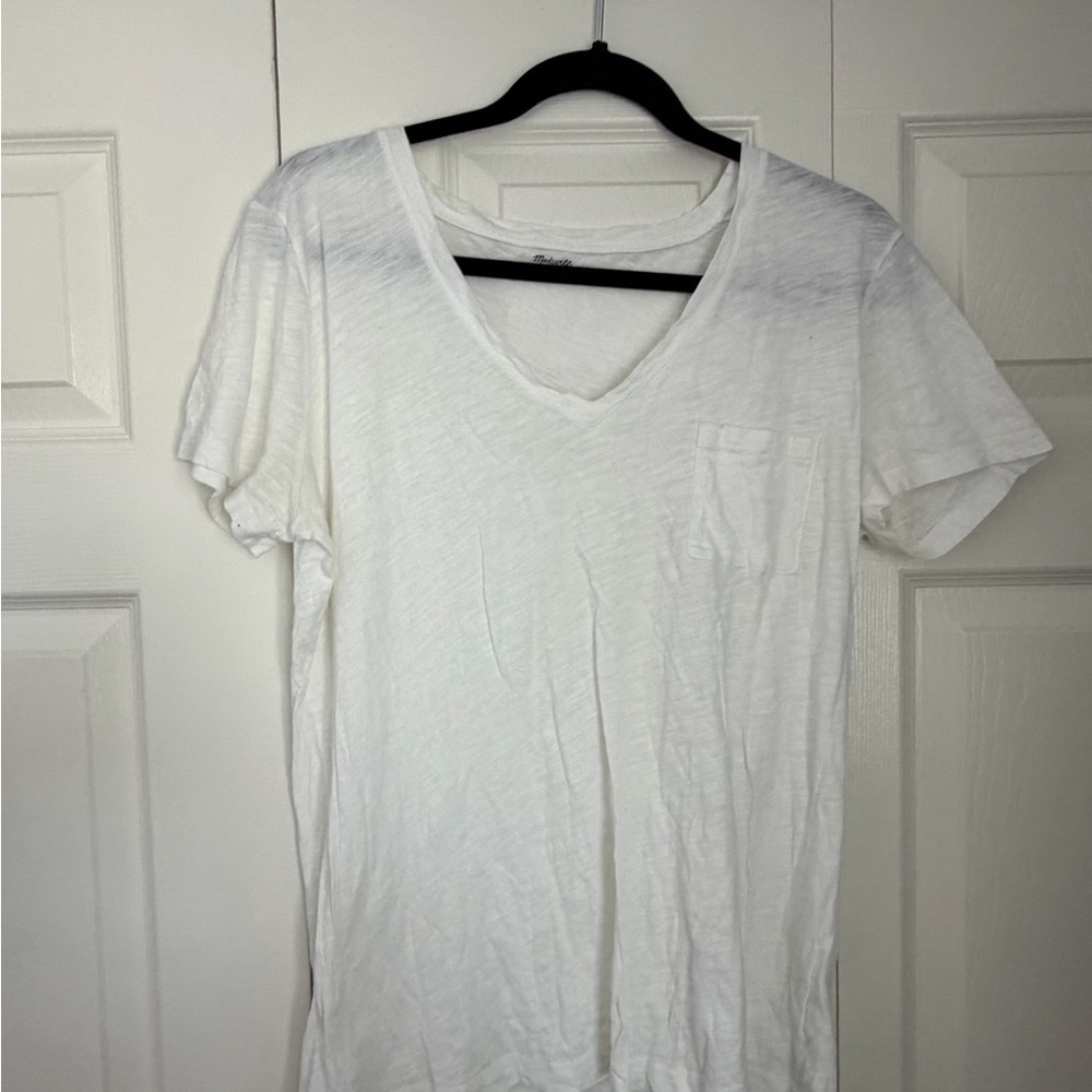 Madewell Women's White V-Neck Top